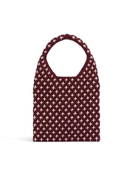 レッド MARNI MARKET リバーシブルニットバッグ - ショッピングバッグ
