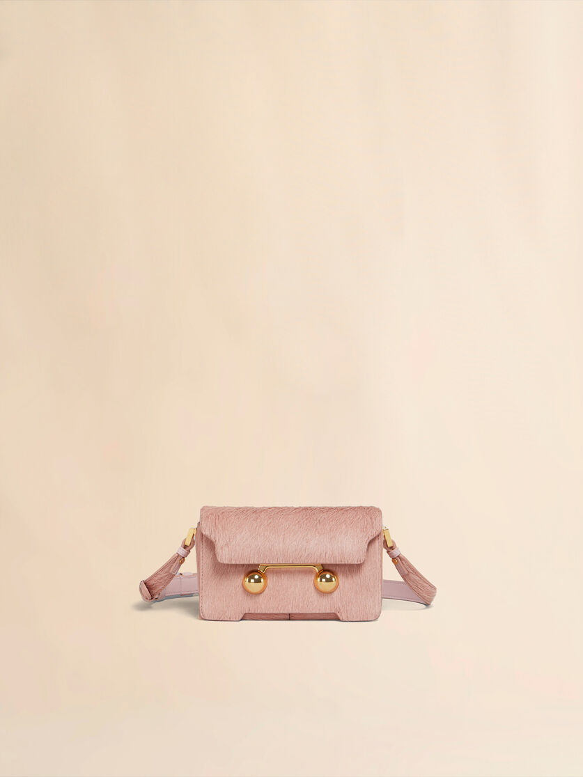 Light pink long hair calfskin Trunkaroo Mini shoulder Bag - Shoulder Bags - Image 1