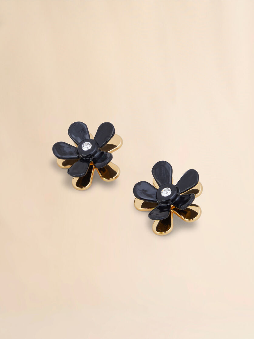 Flower Pop Ohrringe aus indigoblau emailliertem Metall - Ohrringe - Image 3