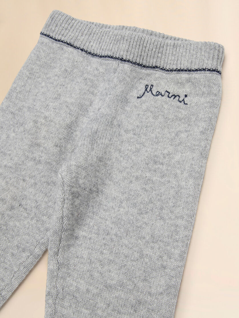 Deep blue wool-cashmere pants with logo - Pants - Image 3