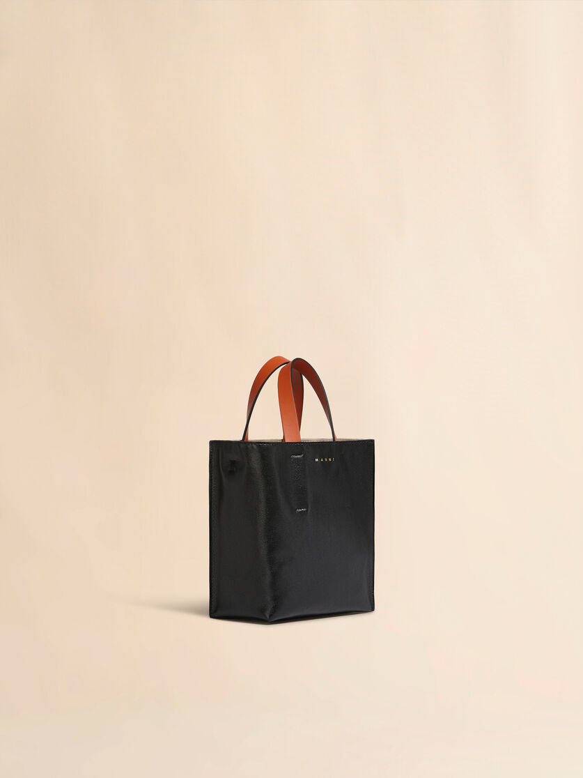 Museo Soft Mini Bag in grey black and red leather - Shopping Bags - Image 5