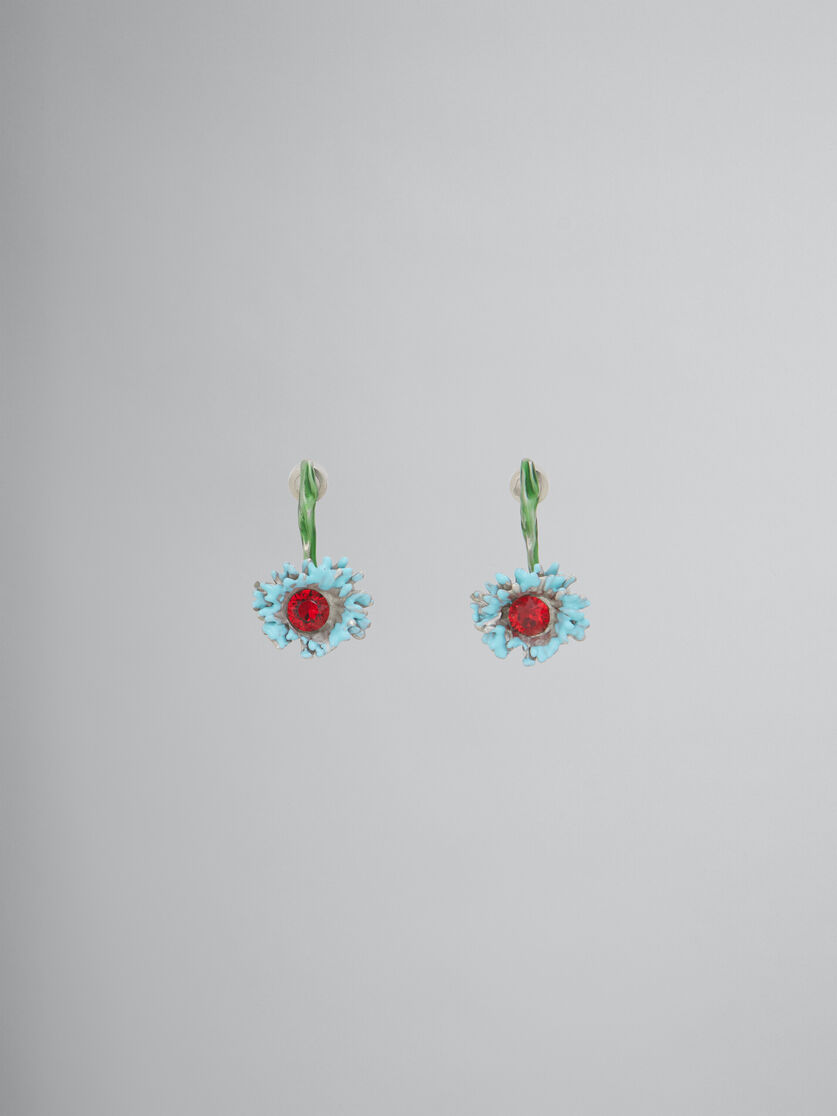 Enameled metal and stones Flower Pop drop earrings | Marni