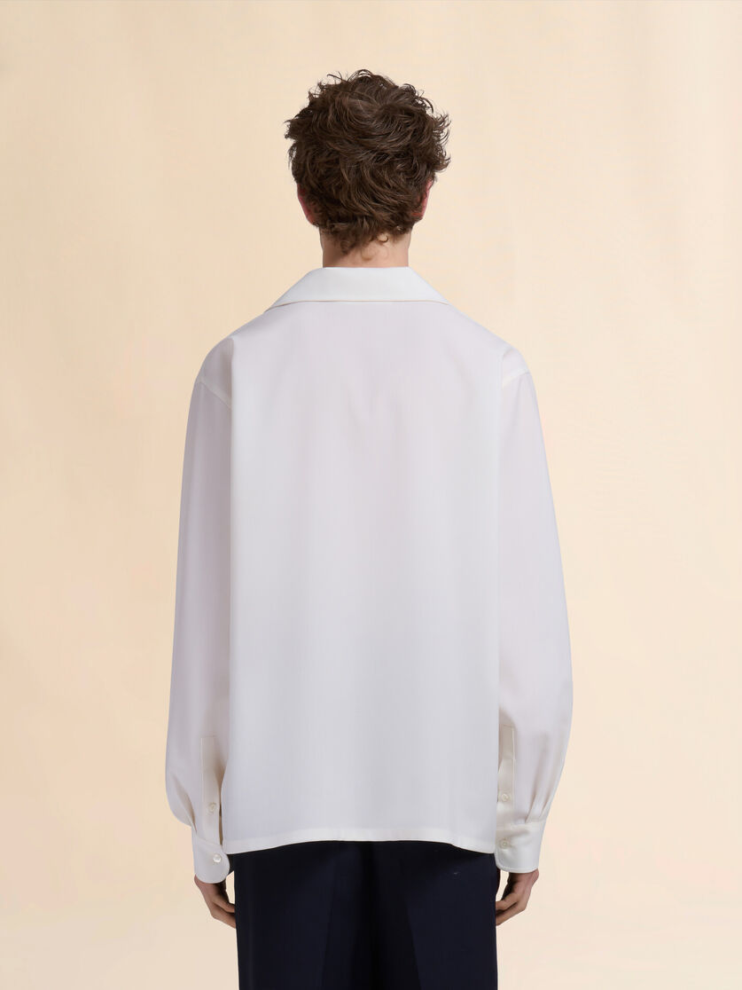 Deep blue tropical wool shirt with Marni Mending - Shirts - Image 3