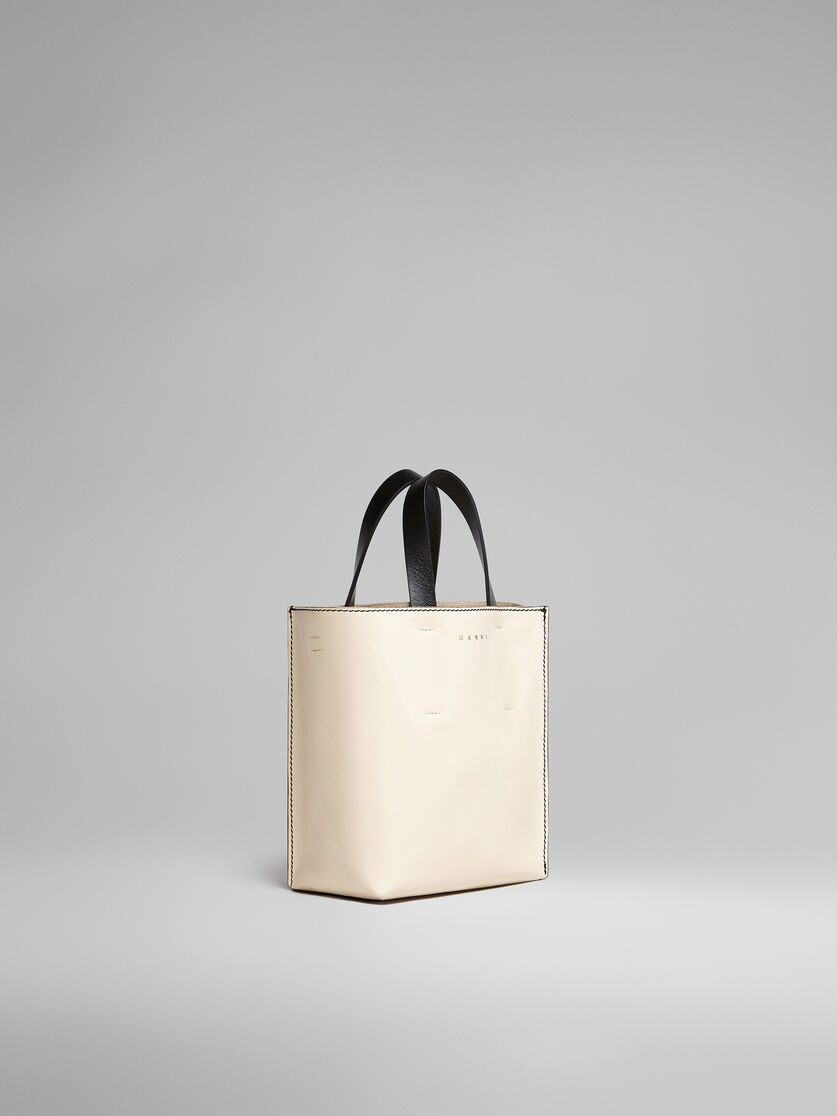 Mini-Tasche MUSEO SOFT aus Leder in Weiß und Violett - Shopper - Image 6