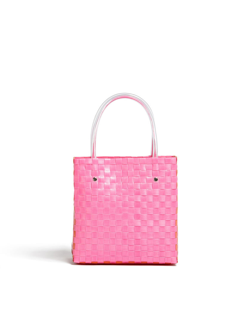 MARNI MARKET shopping bag in pink woven material with M logo - Shopping Bags - Image 3