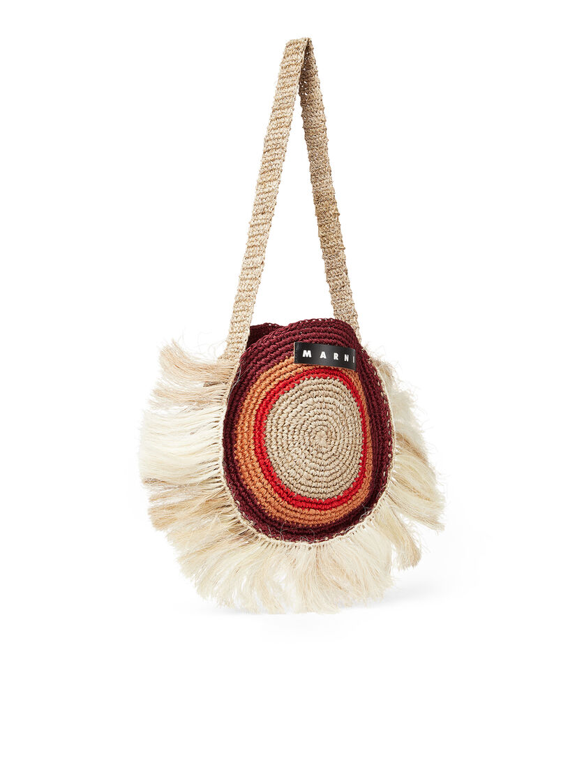 MARNI MARKET LEO cross-body bag in natural fibre with fringes - Shopping Bags - Image 2
