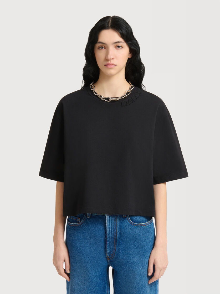 ブラック ジャージー パッチロゴ Tシャツ, Image 2