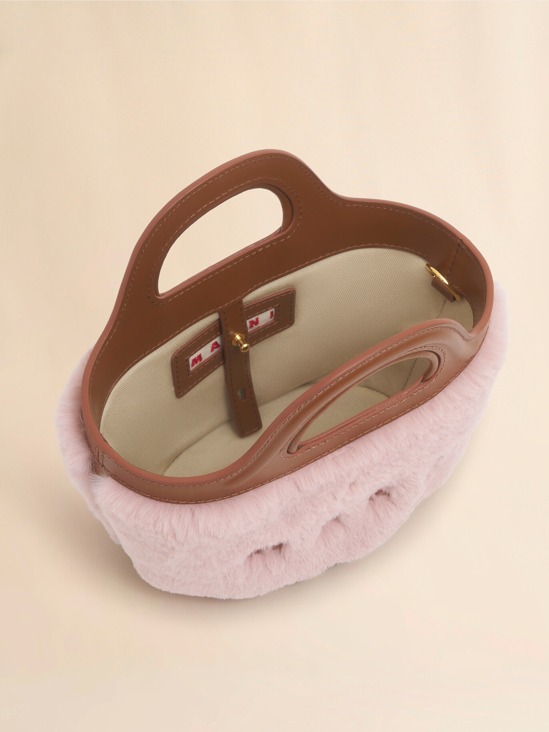 MARNI TROPICALIA MICRO マルニ ピンク ピンク Tropicalia マイクロバッグ フェイクファートリム付き