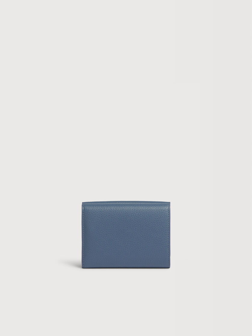 ブルー レザー製三つ折りウォレット、Marni Mending刺繍入り, Image 3