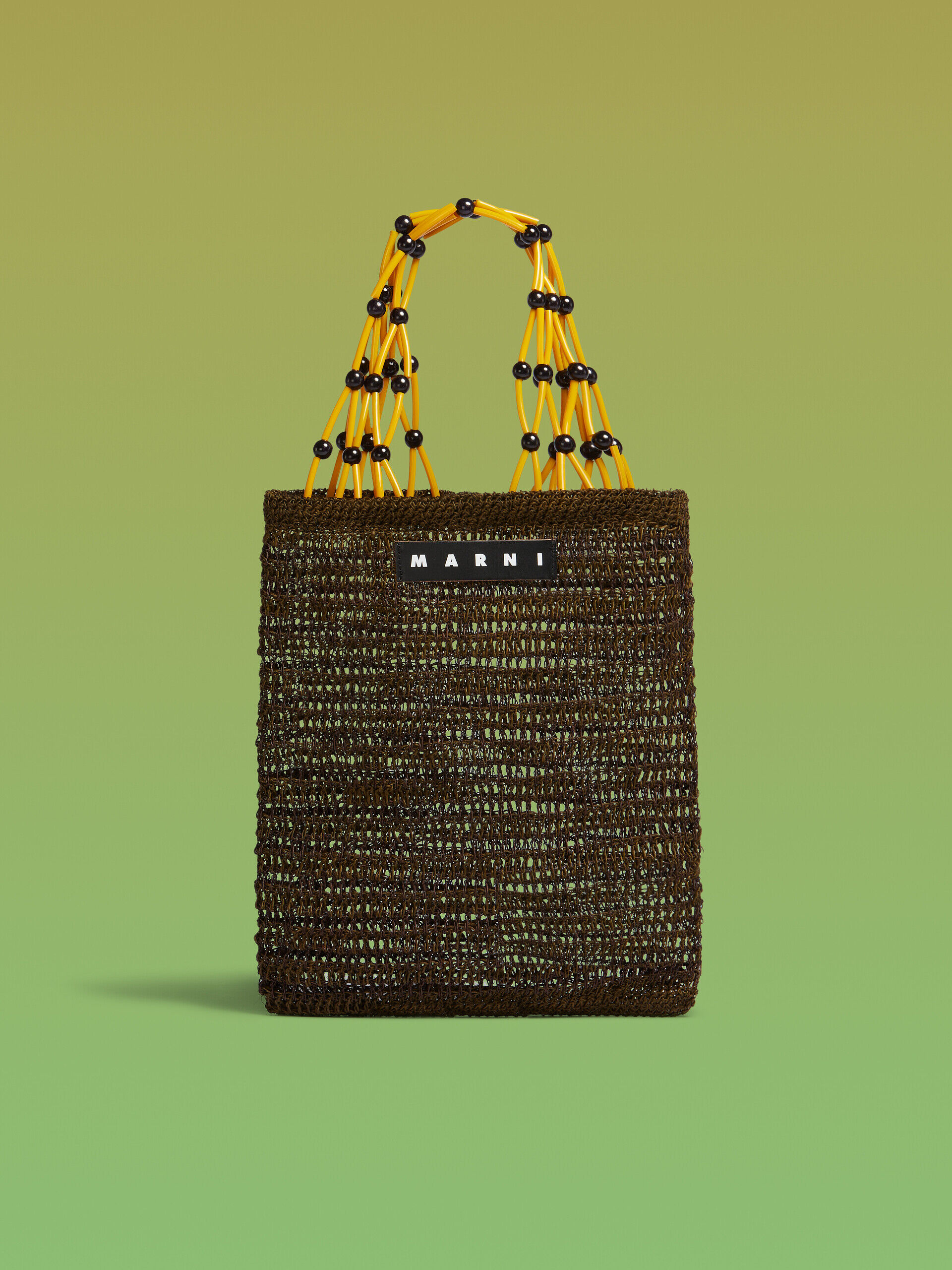 ブラウン MARNI MARKET FIQUE ナチュラルファイバーネット