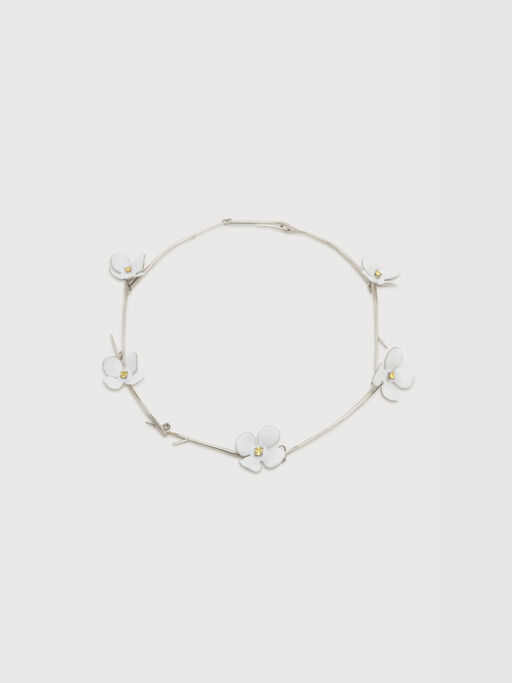 White enamel daisy necklace - Necklaces