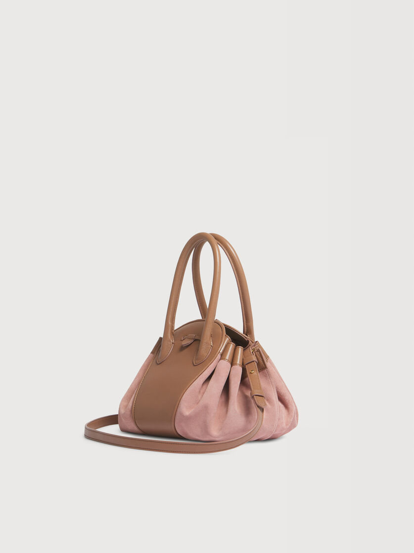 Pink leather and suede Tulipea small handbag, Image 2