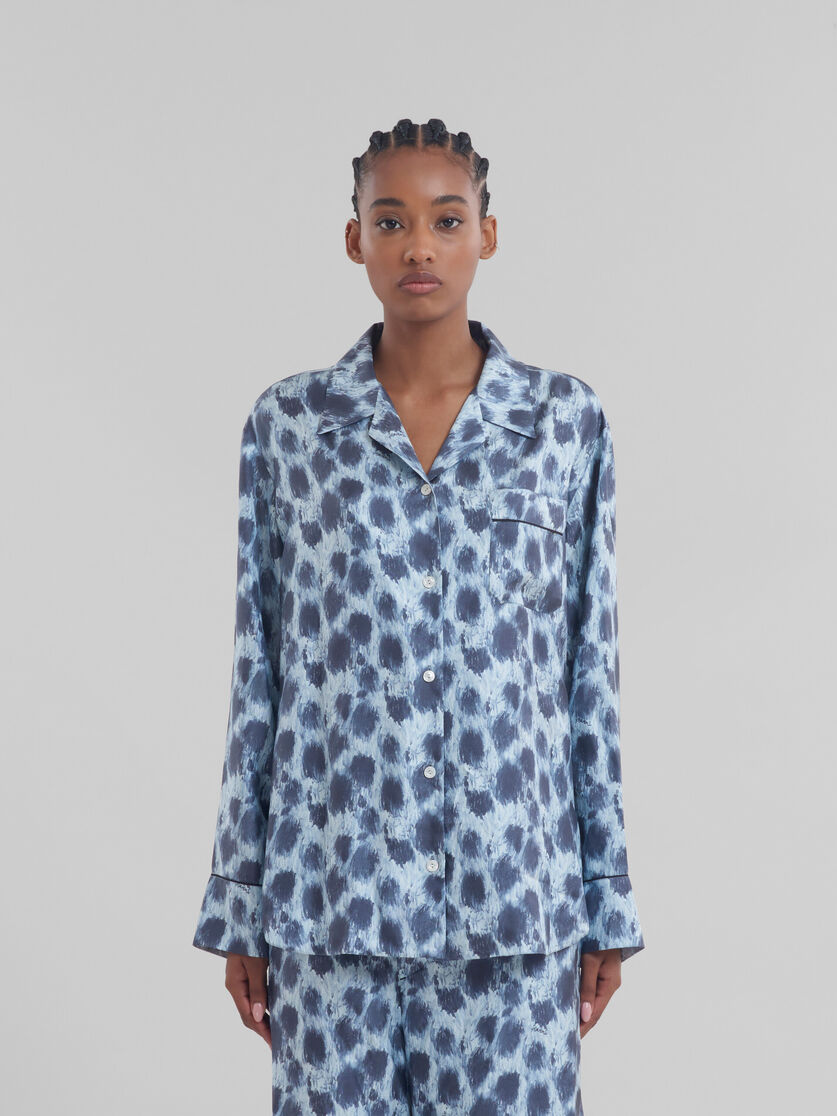 グレー シルク製 シャツ Crayon Leopardプリント | Marni
