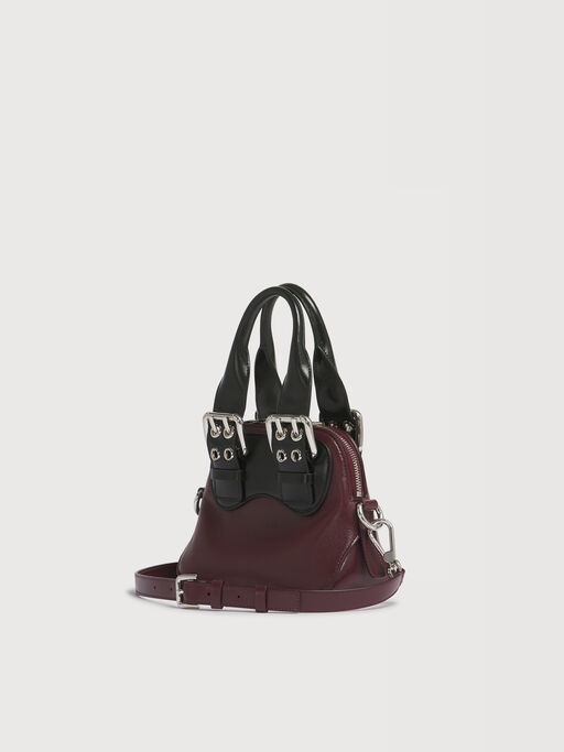 Burgundy and black leather mini Belte Bag - Handbags