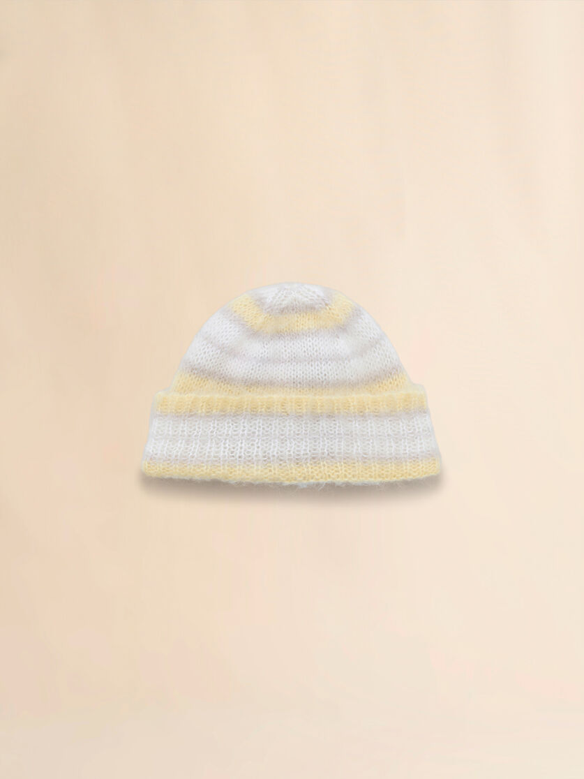 Gorro de mohair cepillado gris a rayas - Sombrero - Image 1