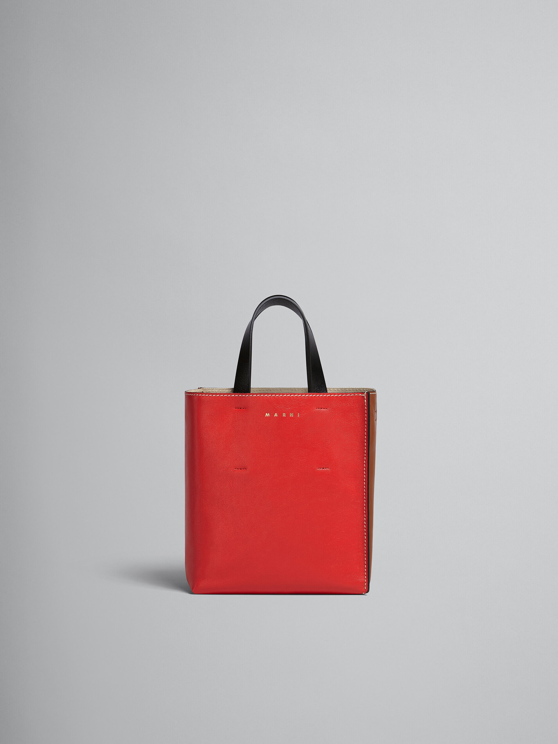 【MARNI】送料/関税込 Museo ソフトミニバッグ Museo Soft Mini Bag in black cream and brown leather with