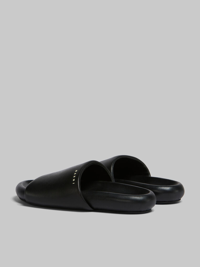 Black leather Bubble slide - Sandals - Image 3