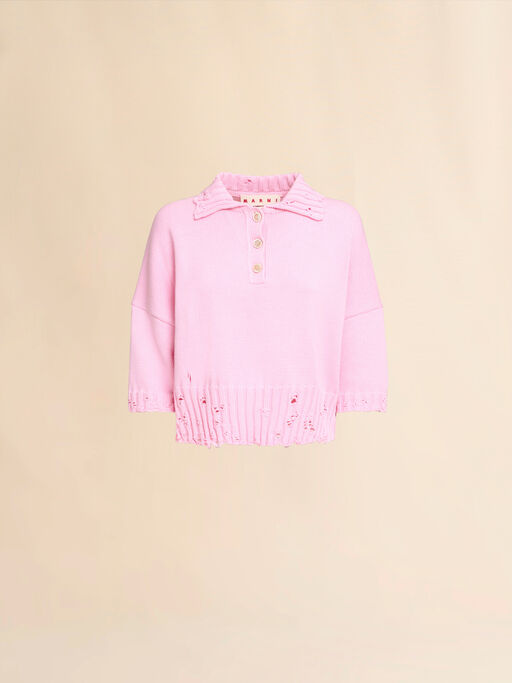 Marni Symbol 디테일 핑크 코튼 폴로 셔츠 - 셔츠