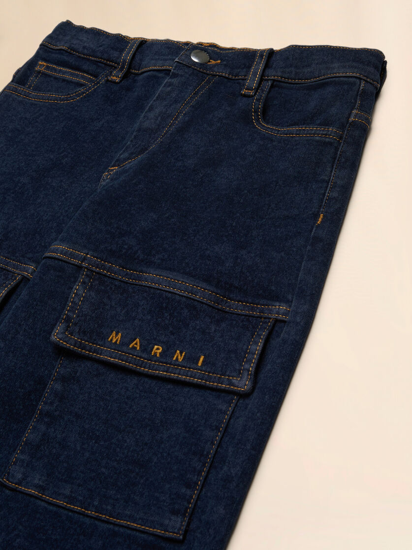 Denim cargo pants with embroidered Marni logo - Pants - Image 3
