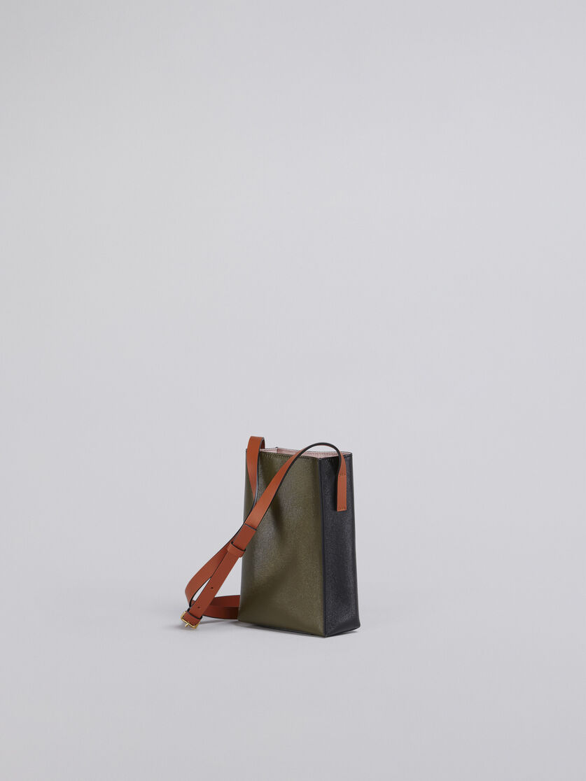 Museo Soft Bag Nano in pelle nera e grigia - Borse a spalla - Image 3