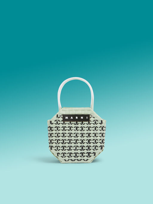 ペールグリーン MARNI MARKET オクタゴナルバスケットバッグ - ショッピングバッグ