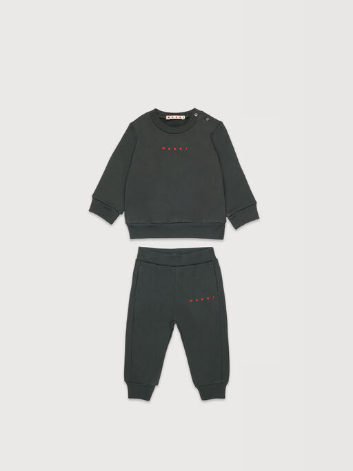 Dark gray cotton fleece tracksuit set - Pants