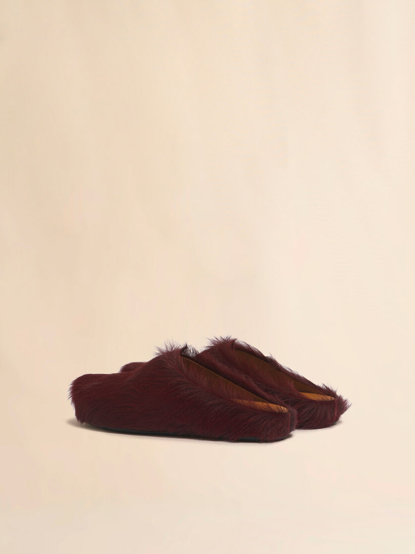 Red long haircalfskin Fussbett sabot, Image 3