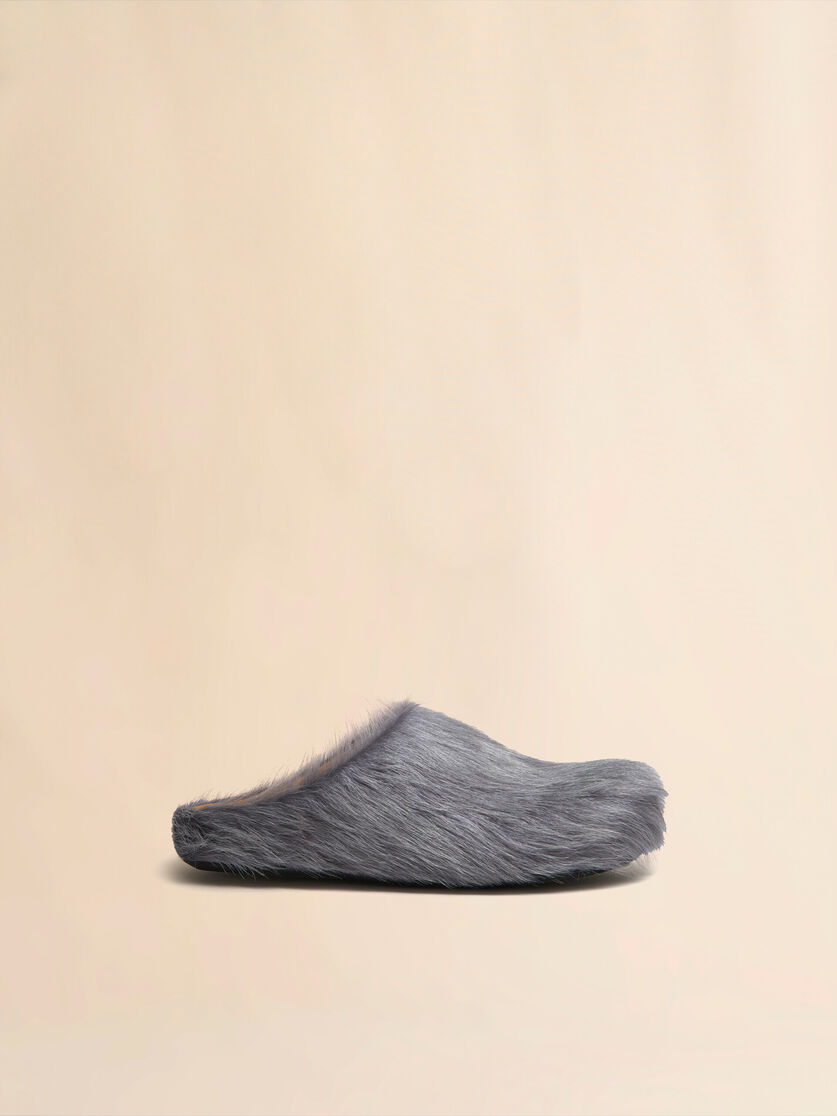 Blue long-hair calfskin Fussbett sabot - Clogs - Image 1