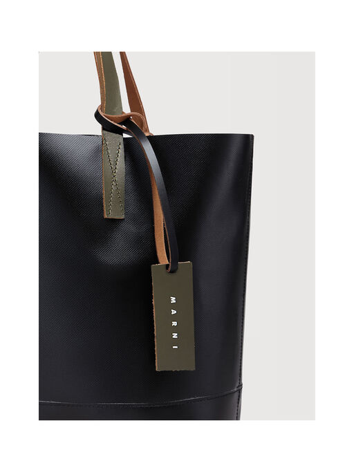 Sac cabas ouvert noir avec &eacute;tiquette Marni - Sacs cabas