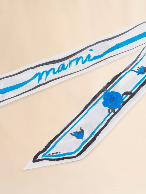 Blue floral print silk bandeau scarf - Other accessories