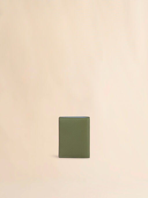 Green leather bifold wallet with Marni Mending embroidery - Wallets