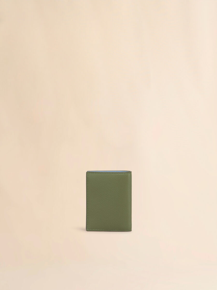 Brown leather bifold wallet with Marni Mending embroidery - Wallets - Image 3
