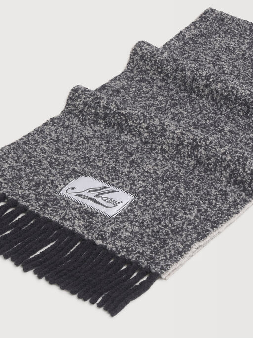 Grey boucl&eacute; alpaca scarf - Scarves