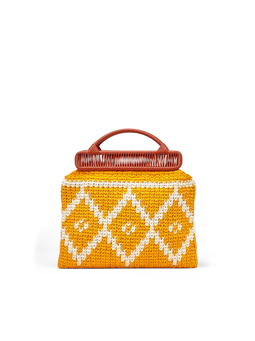 MARNI MARKET bag in brown and lilac crochet cotton - Bags - Image 3