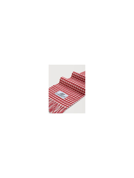 Double check wool and mohair red and white scarf - Scarves