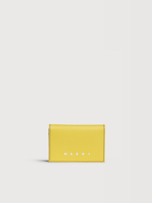 イエロー ビジネスカードケース - 財布