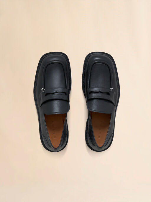 Mocassins épais Piercing 2.0 en cuir noir - Chaussures à Lacets
