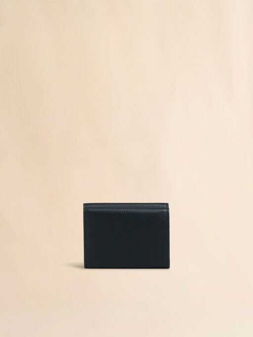 Black leather trifold wallet with Marni Mending embroidery - Wallets