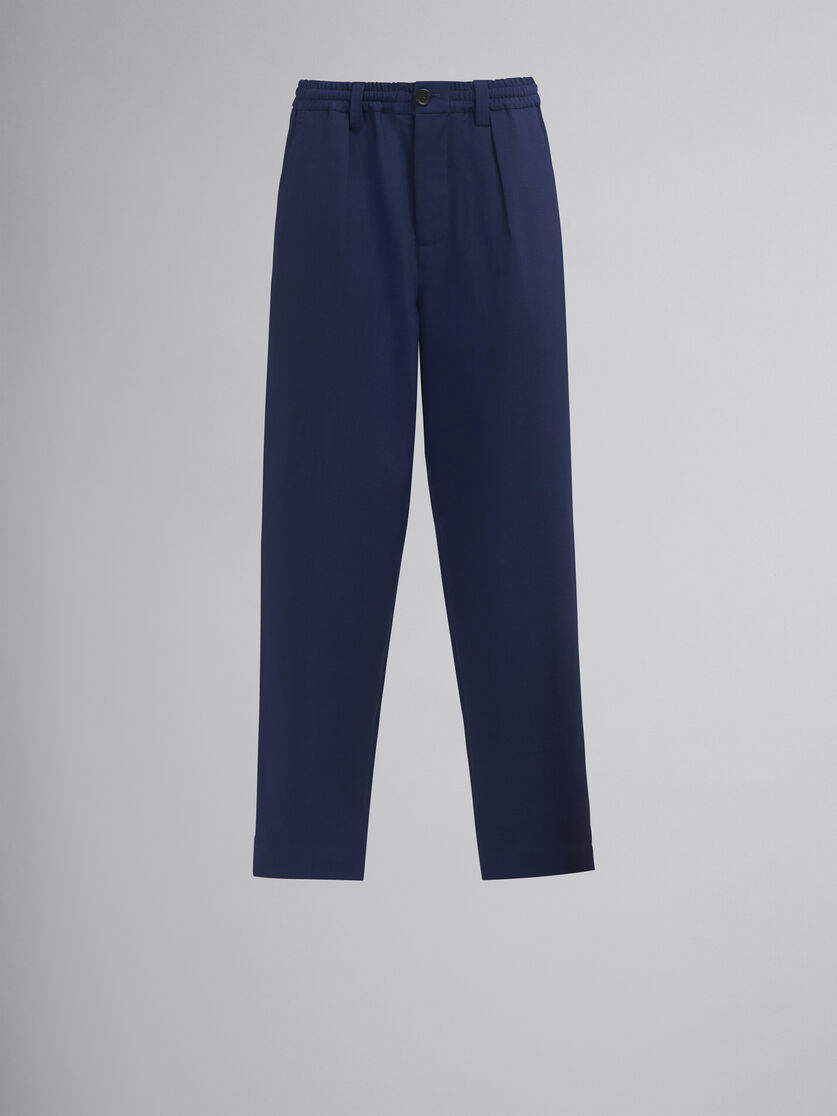 Pantaloni in fresco di lana blu - Pantaloni - Image 1