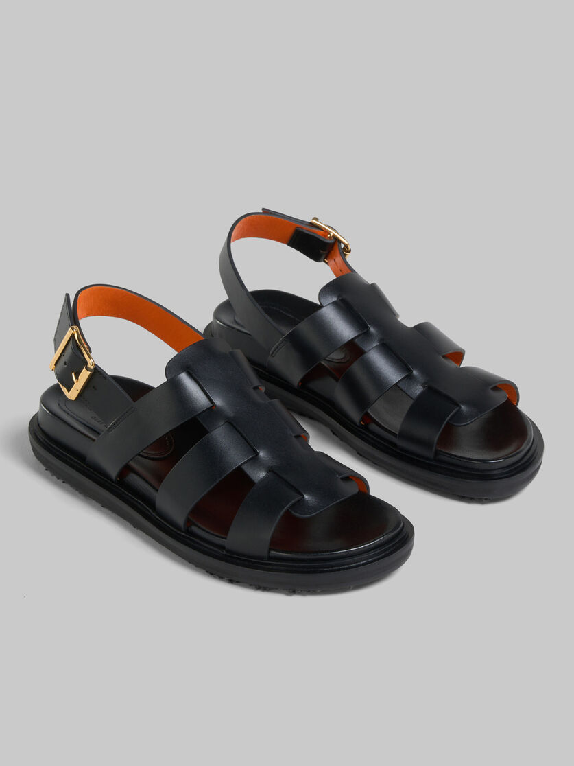 Black leather gladiator sandal - Sandals - Image 5
