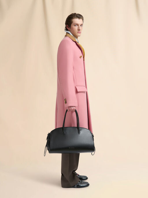 Black leather Tulipea medium top-handle - Handbags