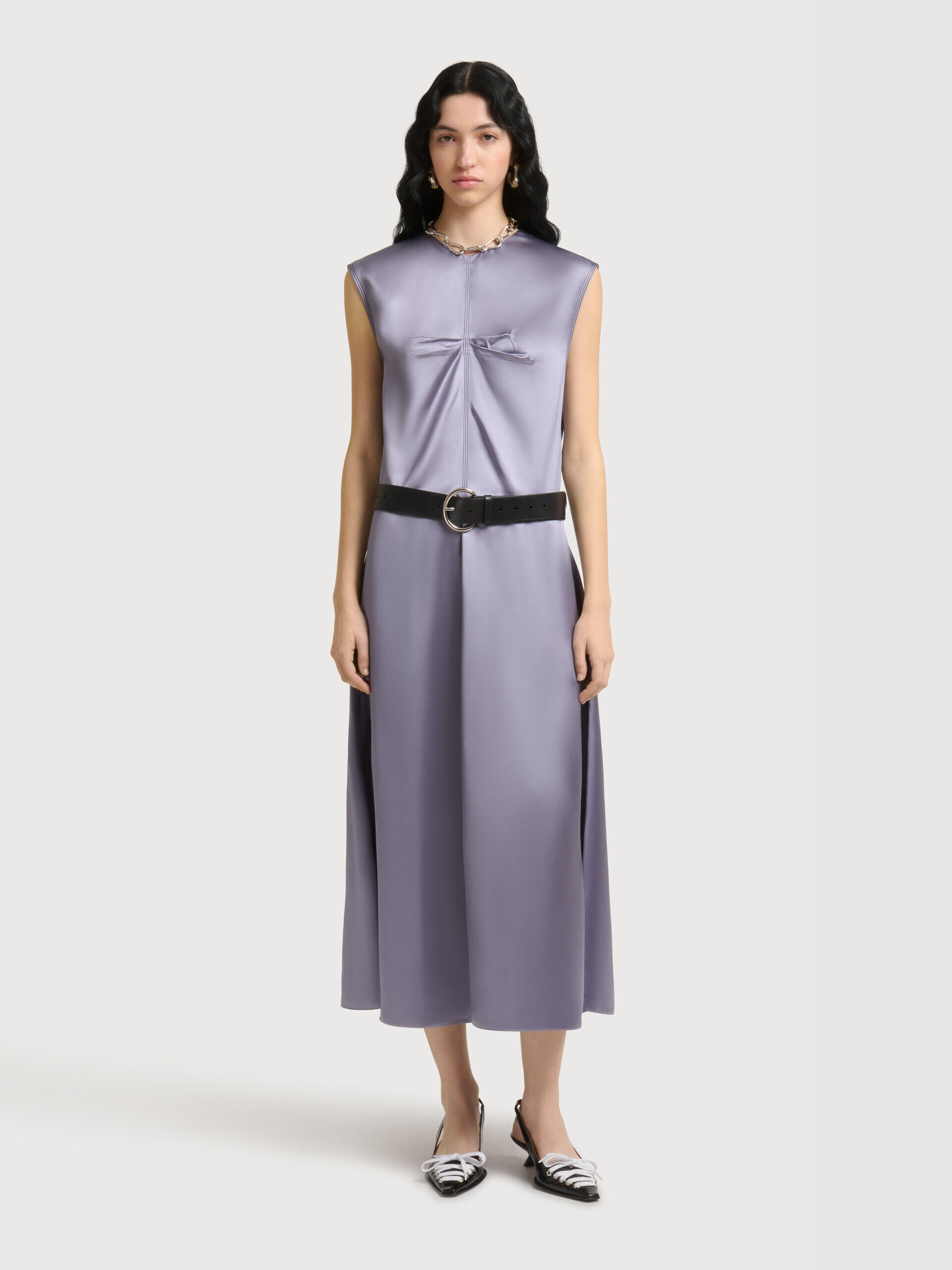GANNI 24SS ノースリーブサテンマキシドレス ドレス | GANNI (Women