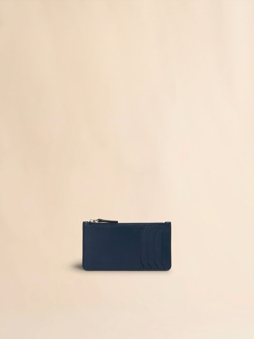 ブラック レザー製カードケース、浮き彫りマルニロゴ入り - 財布 - Image 1