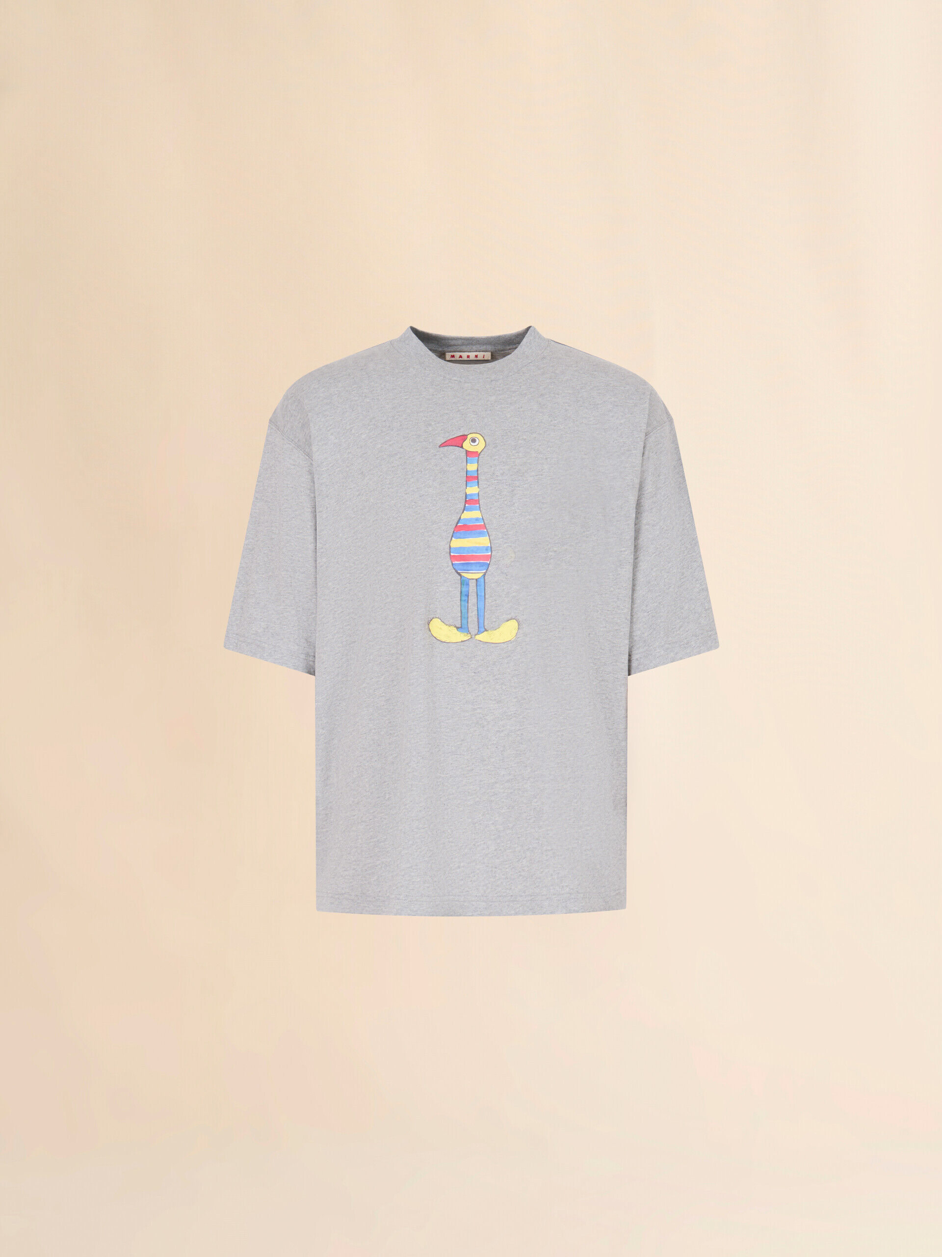 andmary メニーアニマルズtee Grey cotton T-shirt with Marni Animal Alphabet 