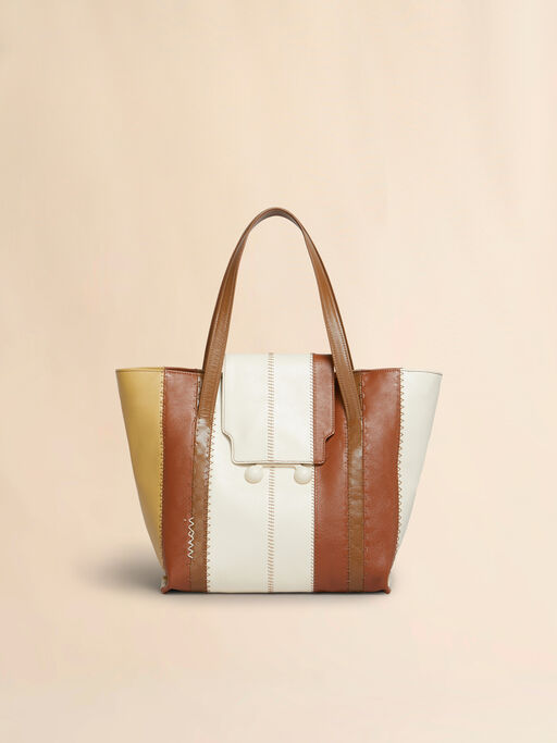 Cream, brown, and beige leather Trunkaroo medium Bag - Shopping Bags
