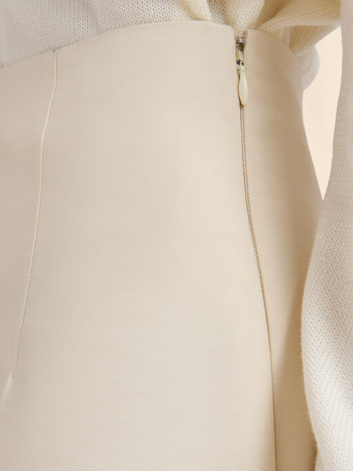 Cream cotton cady cropped trousers - Pants