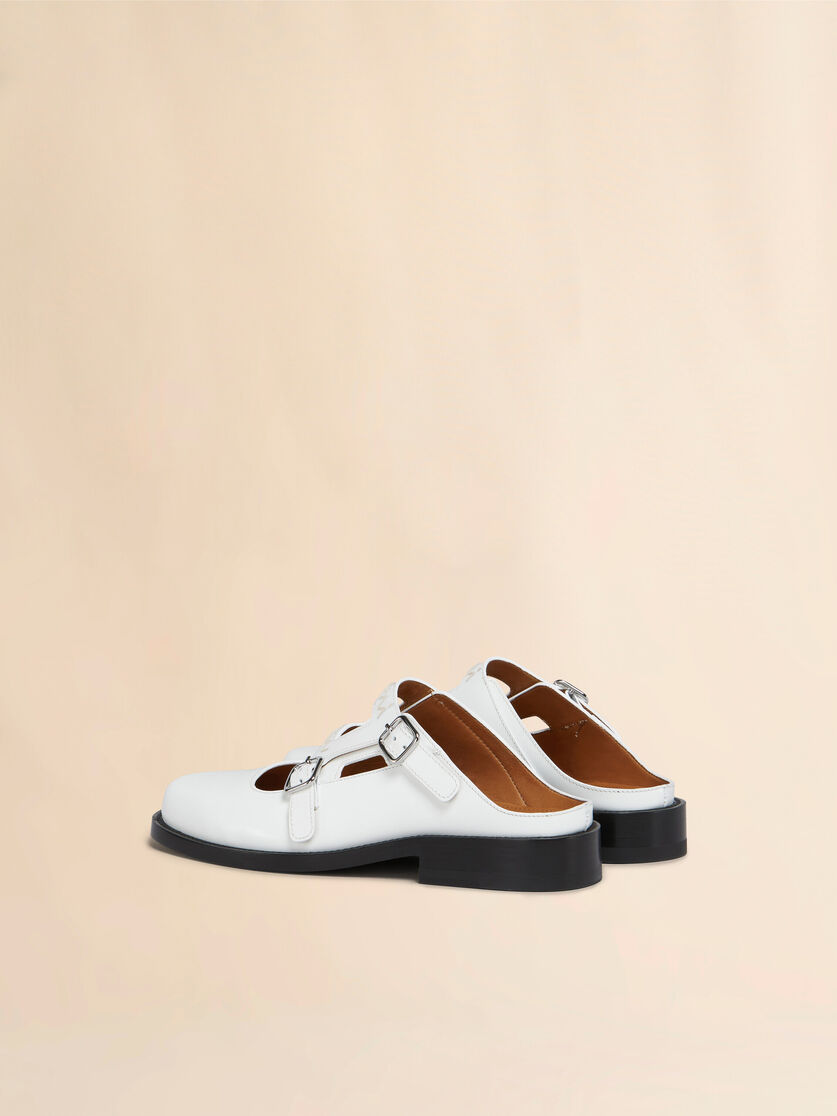 Mocasín zueco Bambi 3.0 de piel negra con doble hebilla - Sandalias - Image 3