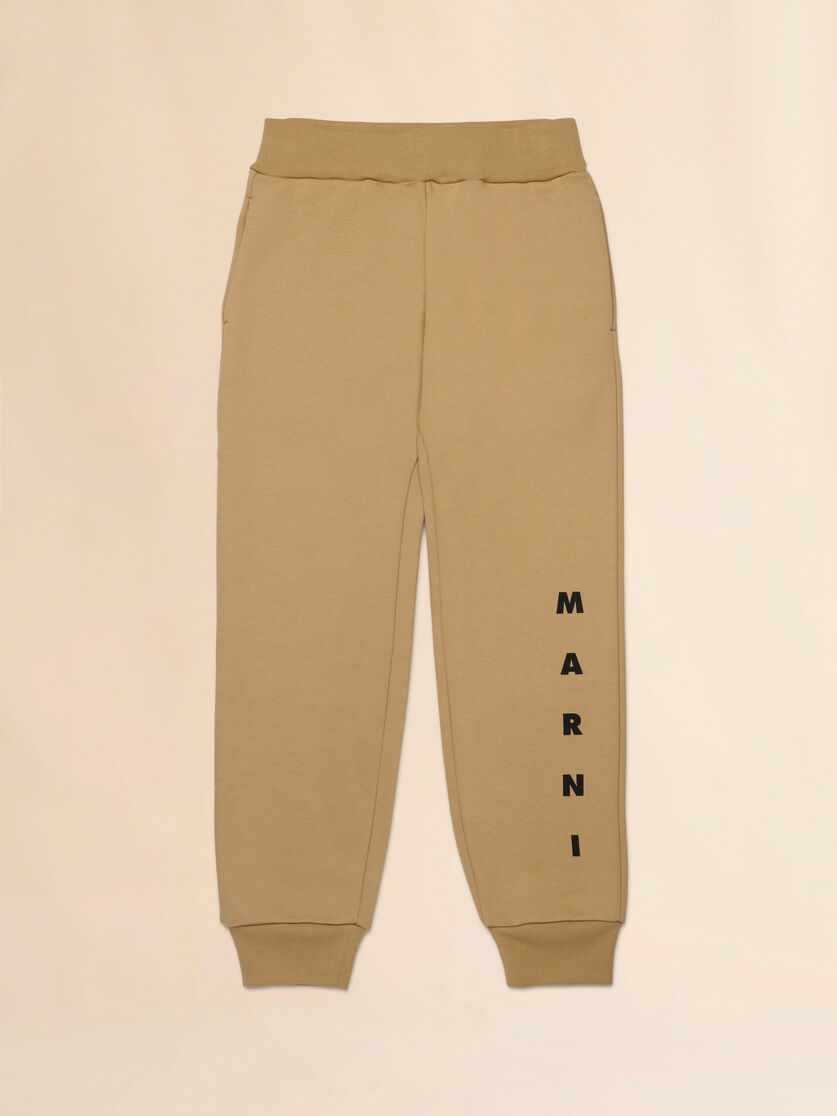 Black cotton joggers with Marni print - Pants - Image 1