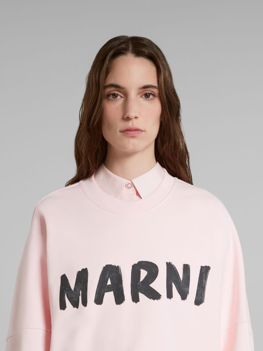 Pink bio cotton sweatshirt with Marni print - Sweaters - Image 4