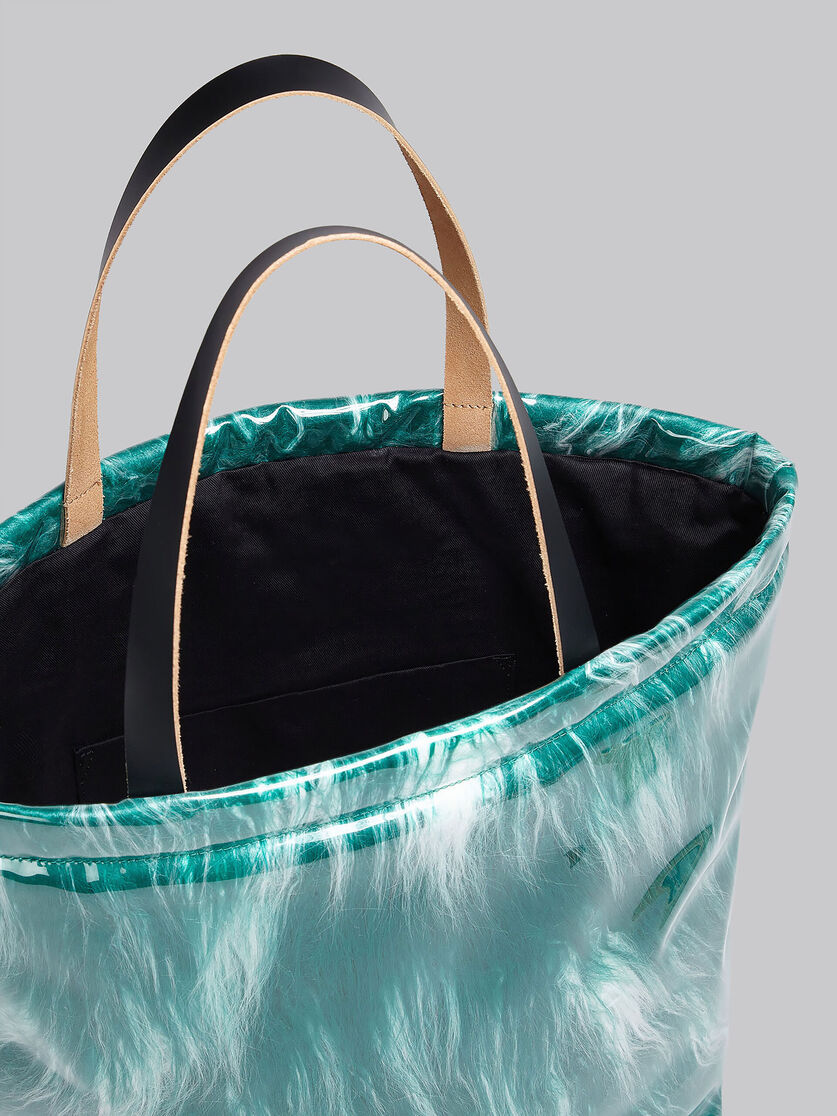 Beschichtete, pinkfarbene Tote Bag aus Kunstfell - Shopper - Image 3